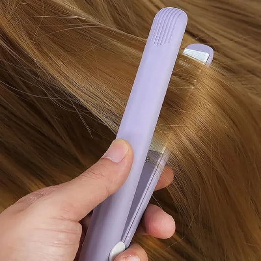 Color: Black, Plug standard: us - Mini Flat Iron For Travel Hair Straightener Small Portable Straightening Iron Ceramic Women Men Quick Easy Short Hair Styling