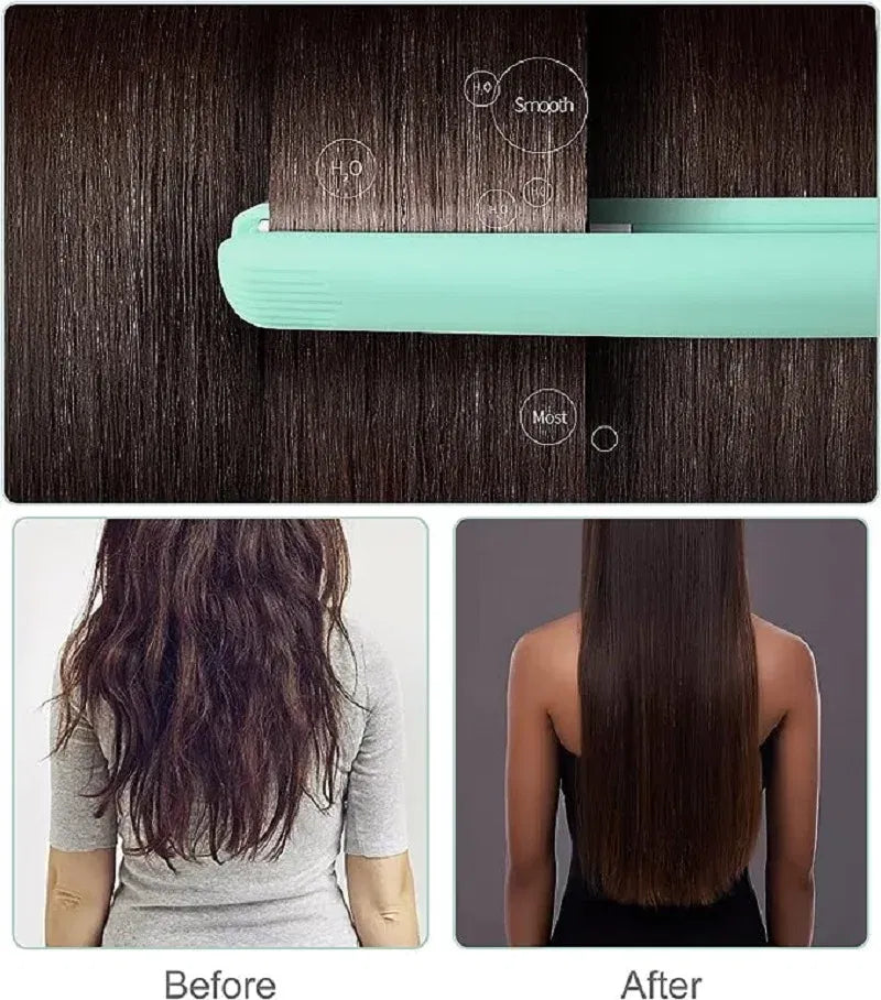 Color: Black, Plug standard: us - Mini Flat Iron For Travel Hair Straightener Small Portable Straightening Iron Ceramic Women Men Quick Easy Short Hair Styling